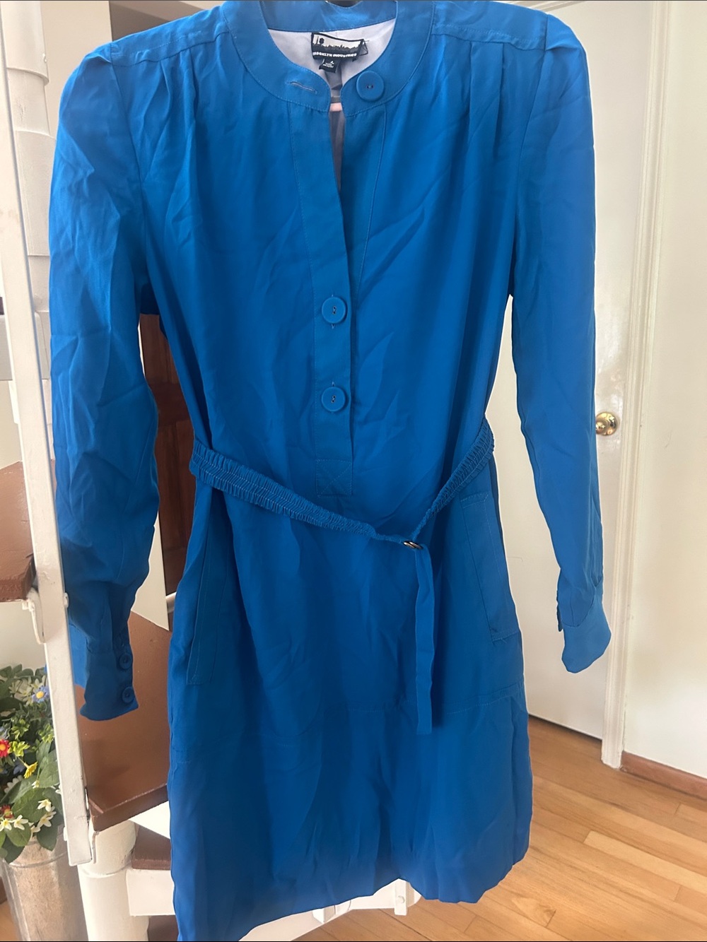 Brooklyn Industries Cobalt Blue Long Sleeve Belted Dress